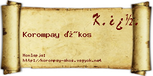 Korompay Ákos névjegykártya